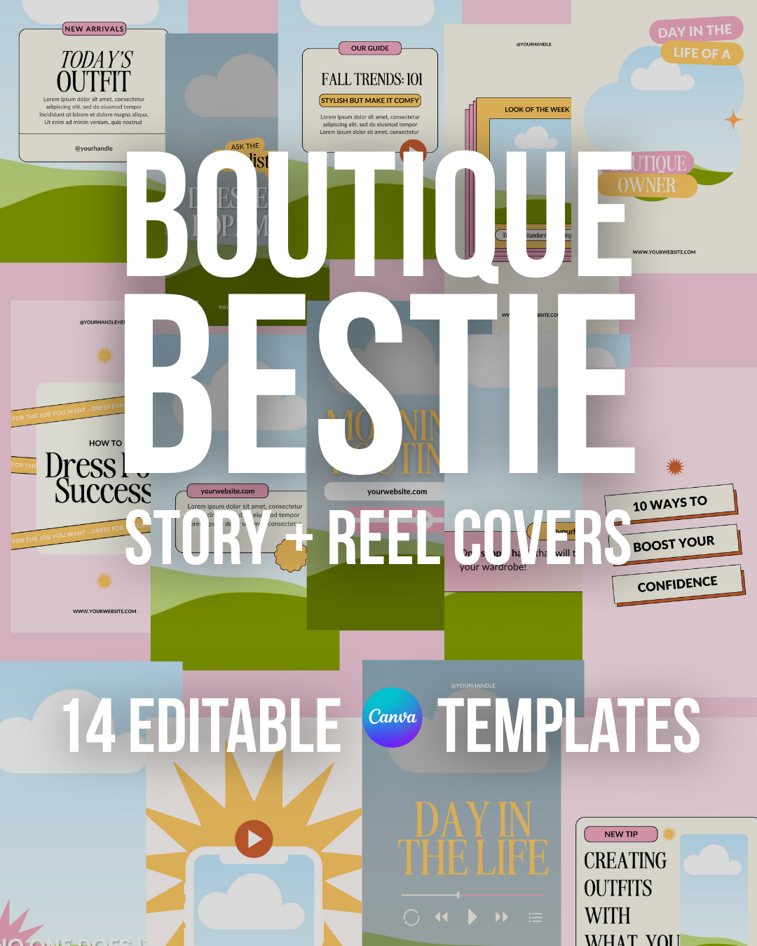 Boutique Bestie Story + Reel Covers - Editable Canva Templates